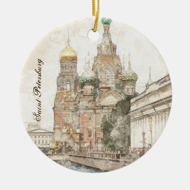 Saint Petersburg Russia Ornament – Ceramic Travel  (Front)