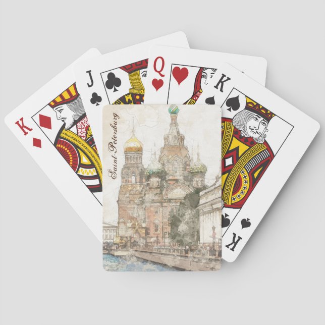 Saint Petersburg Russia Poker Playing Cards  (Back)