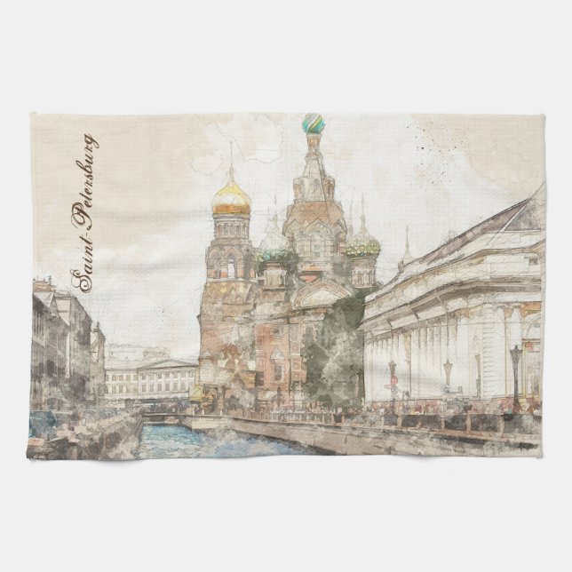 Saint Petersburg Russia Scenic View Kitchen Towel  (Horizontal)