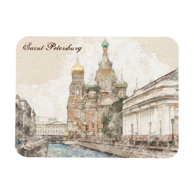 Saint Petersburg Russia Souvenir Magnet – Scenic  (Horizontal)