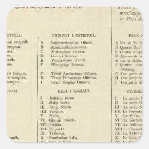Saint Petersburg, Russia Title Page Index Page Square Sticker