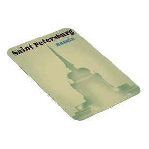 Saint Petersburg Russia vintage style travel print Magnet