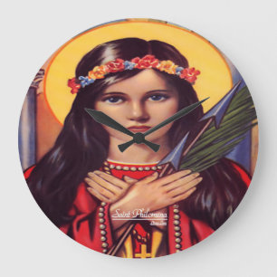 Saint Philomena Patroness of Youth Large Clock