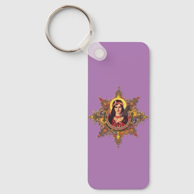 Saint Philomena Premium Luminous Virgin Art  Key Ring (Front)