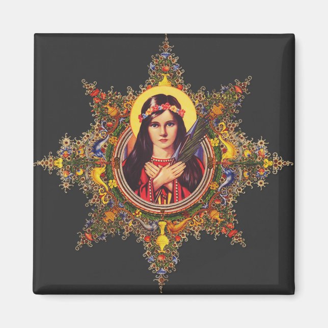 Saint Philomena Premium Luminous Virgin Art  Magnet (Front)