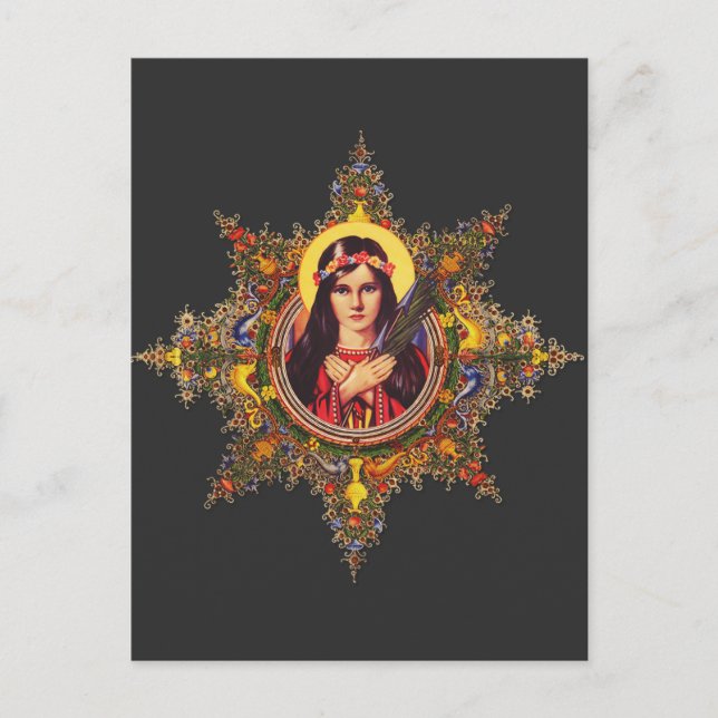 Saint Philomena Premium Luminous Virgin Art  Postcard (Front)