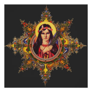 Saint Philomena Premium Luminous Virgin Art  Poster