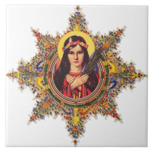Saint Philomena Premium Luminous Virgin Art Tile