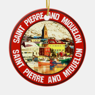 Saint Pierre and Miquelon Ceramic Tree Decoration