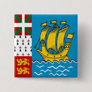 Saint Pierre and Miquelon Flag 15 Cm Square Badge