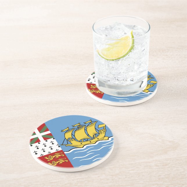 Saint Pierre and Miquelon flag Coaster (Side)