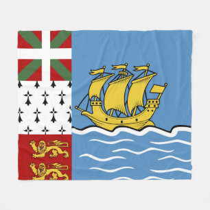 Saint Pierre and Miquelon flag Fleece Blanket