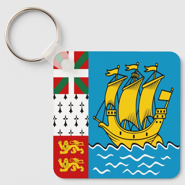 Saint Pierre and Miquelon Flag Key Ring (Front)