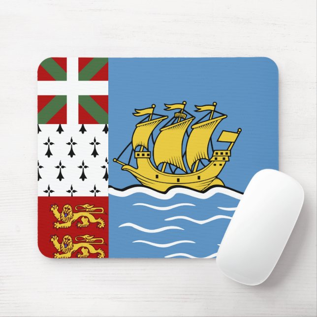 Saint Pierre and Miquelon flag Mouse Mat (With Mouse)