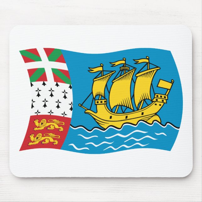Saint Pierre And Miquelon Flag Mousepad (Front)
