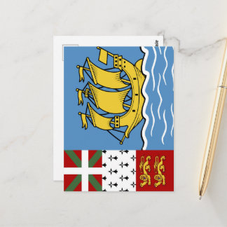 Saint Pierre and Miquelon flag Postcard
