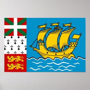Saint Pierre and Miquelon Flag Poster