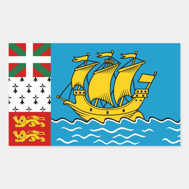Saint Pierre and Miquelon Flag Rectangular Sticker (Front)