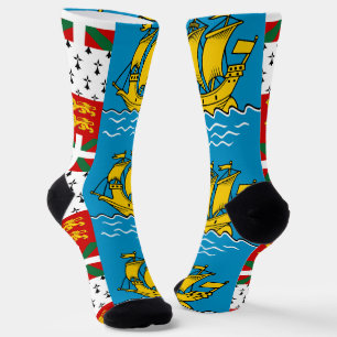 Saint Pierre and Miquelon Flag Socks