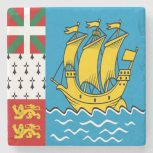 Saint Pierre and Miquelon Flag Stone Coaster