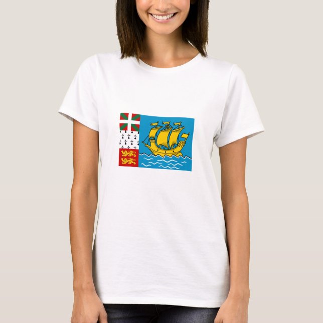 Saint Pierre and Miquelon Flag T-Shirt (Front)