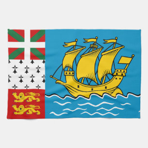 Saint Pierre and Miquelon Flag Tea Towel