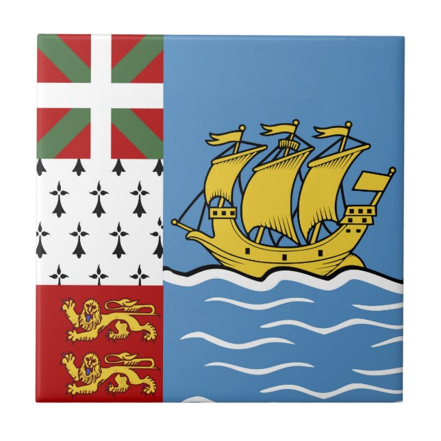 Saint Pierre and Miquelon flag Tile (Front)