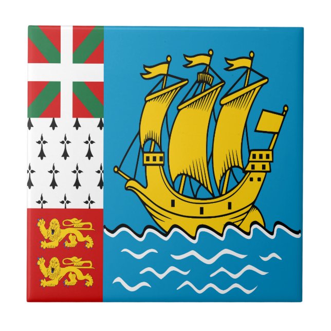 Saint Pierre and Miquelon Flag Tile (Front)