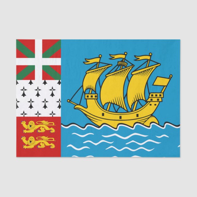 Saint Pierre and Miquelon Flag Tissue Paper (Front)