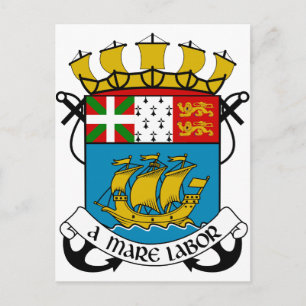 Saint Pierre and Miquelon (France) Coat of Arms Postcard