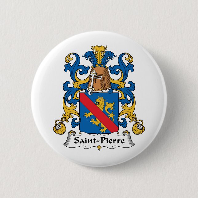 Saint-Pierre Family Crest 6 Cm Round Badge (Front)