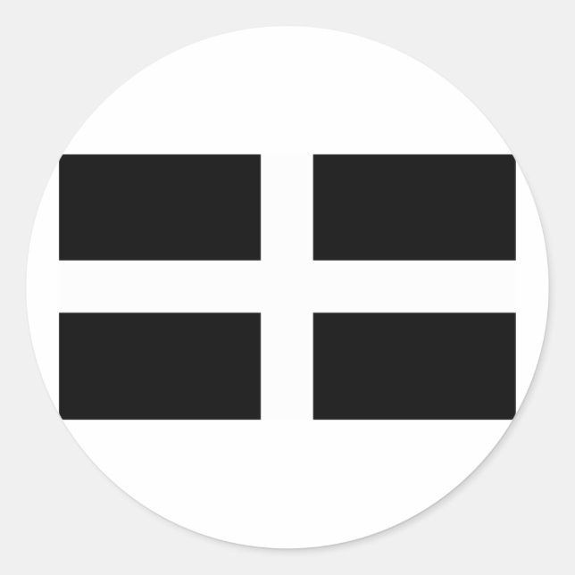 Saint Pirans Flag Of Cornwall Classic Round Sticker (Front)