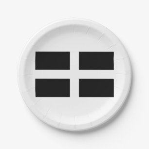 Saint Pirans Flag Of Cornwall Paper Plate