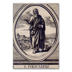 Saint Polycarp Apostolic Church Father Graphic Art Table Number