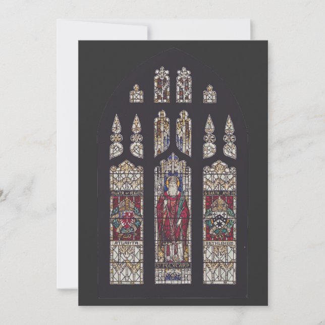 Saint Polycarp Cathedral Stained Glass Art Invitation (Front)