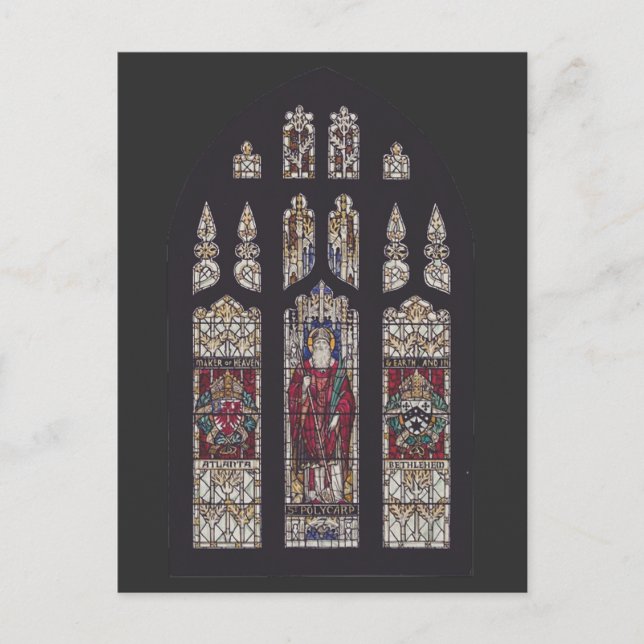 Saint Polycarp Cathedral Stained Glass Art Postcard (Front)
