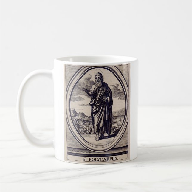 Saint Polycarp of Smyrna Martyr and Church Father Coffee Mug (Left)
