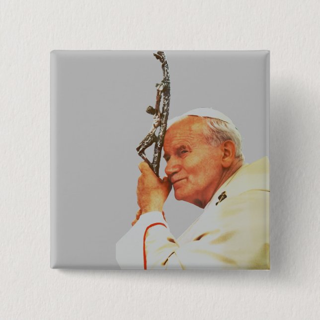 Saint Pope John Paul II  15 Cm Square Badge (Front)