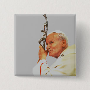 Saint Pope John Paul II 15 Cm Square Badge