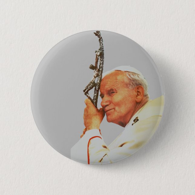 Saint Pope John Paul II  6 Cm Round Badge (Front)