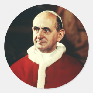 Saint Pope Paul VI head of the Catholic Church  Classic Round Sticker