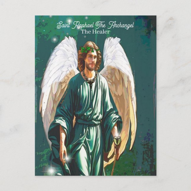 Saint Raphael Archangel Healer Angel Healing Note Postcard (Front)