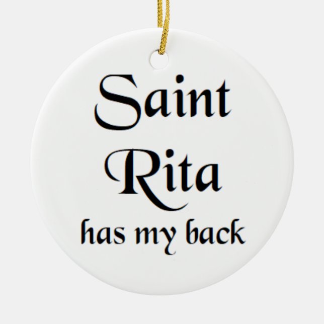 saint rita coffee mug ceramic tree decoration (Front)
