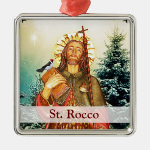 Saint Rocco Square Christmas Ornament