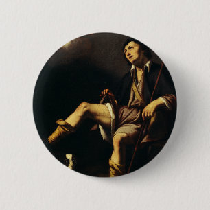 Saint Roch and the Angel by Guy François 6 Cm Round Badge