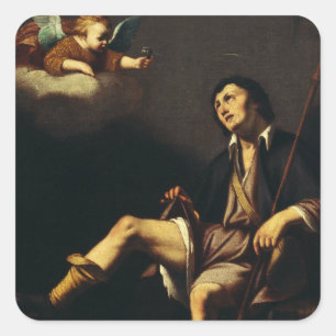 Saint Roch and the Angel by Guy François Square Sticker
