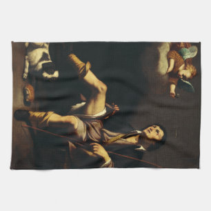 Saint Roch and the Angel by Guy François Tea Towel