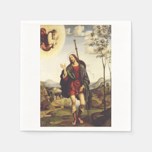 Saint Roch by Francesco Francia Napkin