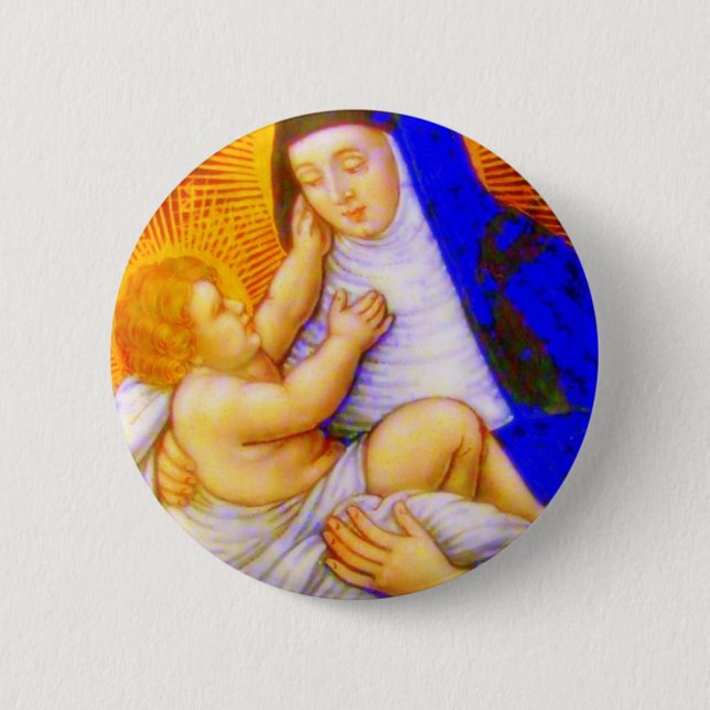 SAINT ROSE OF LIMA 6 CM ROUND BADGE (Front)