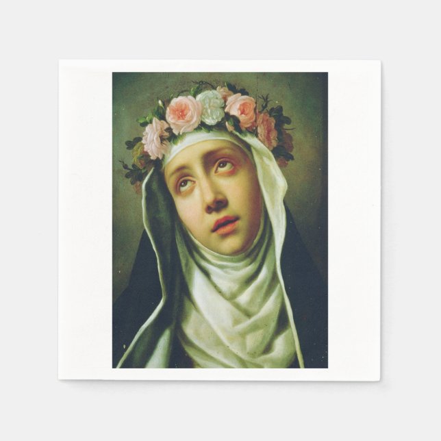 Saint Rose of Lima by Francesco de Mura Napkin (Front)
